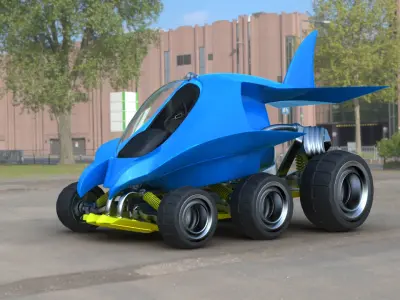 Futuristic Hybrid Aircraft Vehicle 3D model