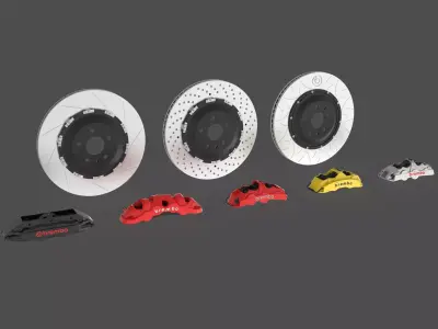 Brembo Brake Disc and Caliper Set 3D model