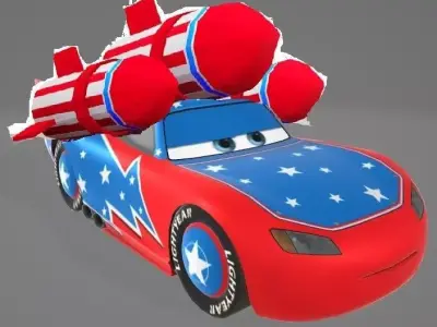 Rocket McQueen Free low-poly 3D model