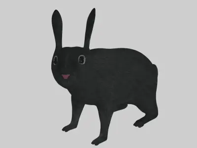 Black Rabbit low poly rigged Low-poly 3D model