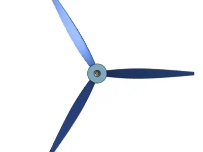 3 blade propeller with nose cone 3D print model