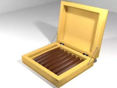 Cigar box with chocolate in it 3D model