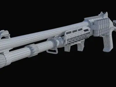 Benelli M4 Shotgun Low-poly 3D model purchase