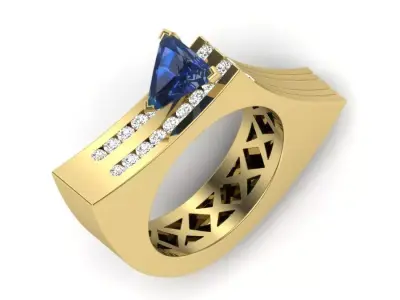 Triangle Ladies Ring 3D model 3D print model