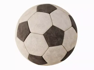Old Leather Soccer Ball 04 3D model