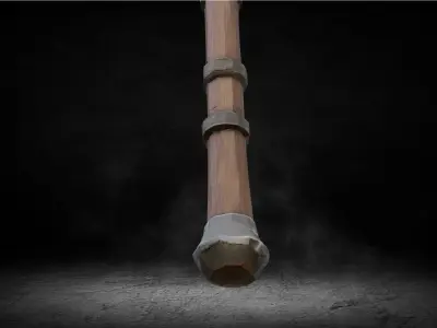 Viking - Medieval OneHand Battle Axe Low-poly 3D Model Low-poly 3D model