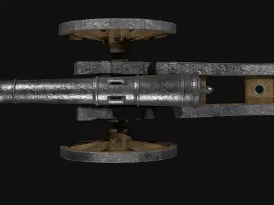 Field cannon 17th century Low-poly 3D model