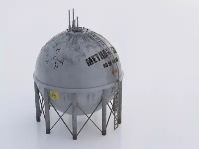 Methane gas spherical storage tank 3D model