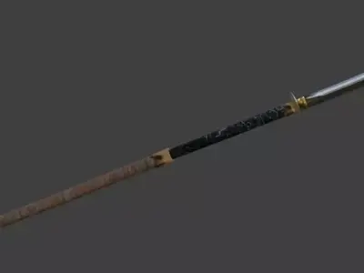 Naginata samurai sword 3D model