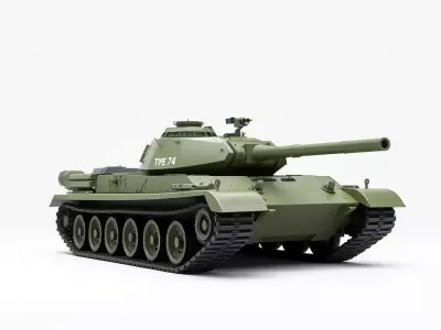 Olive Green Battle Tank model pack Low-poly 3D model