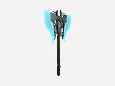 SciFi War Axe B01 Black Blue - Sci Fi Weapon Design Low-poly 3D model
