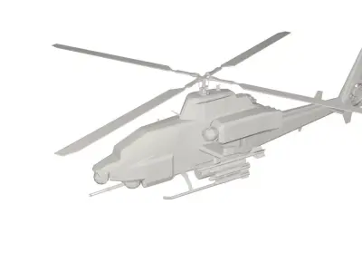 Military Helicopter concept Low-poly 3D model