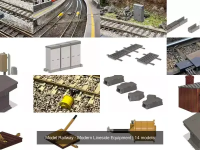 Model Railway - Modern Lineside Equipment 3D Model Pack