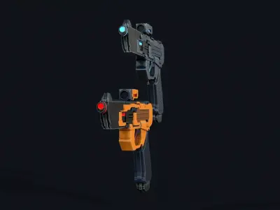Cyber Cop Pistol Low-poly 3D model