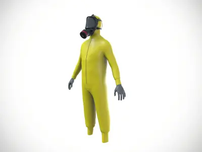 Gas suit and mask 3D model
