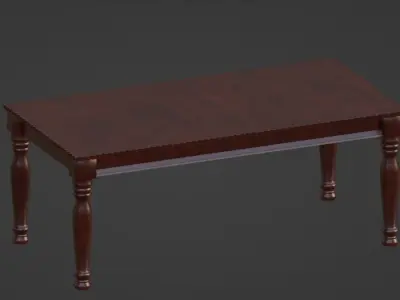 Furniture Dining Table Traditional Low-poly 3D model