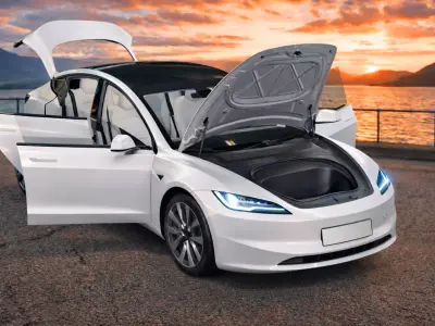Tesla 3  Low-poly 3D model