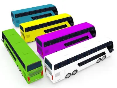 autobus bus Low-poly 3D model