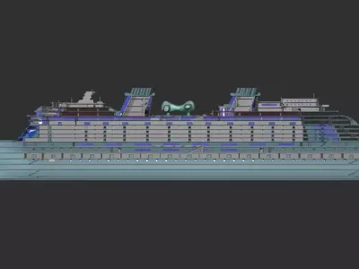 Customisable Cruise Ship Model 3D Printable 3D print model