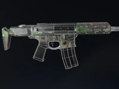 Small Rifle For Game- AR-VR Low-poly 3D model