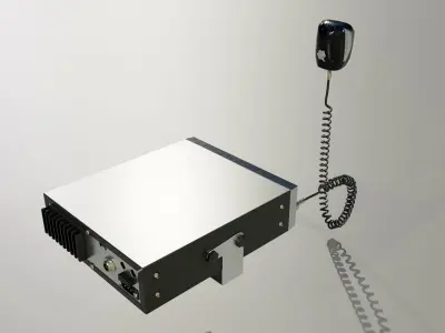 CB Radio with Microphone 3D model