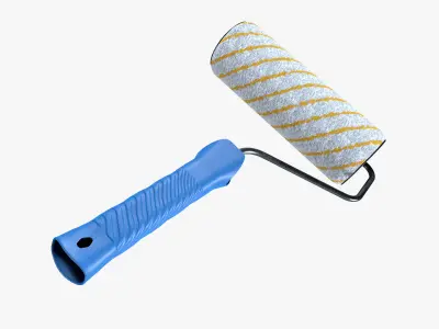 Paint roll brush Low-poly 3D model