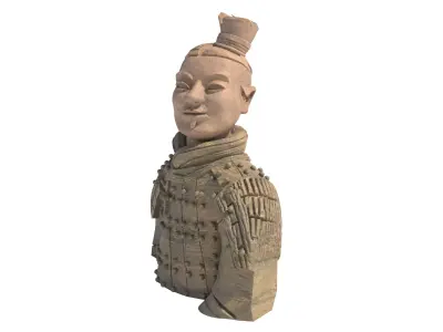 Terracotta Warriors bust Low-poly 3D model