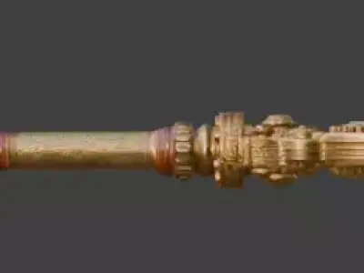 Stylized 3D Steampunk Clockwork Ring Key Low-poly 3D model