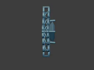 Faux Antique Scroll Gemstone Slide Pendant 3d Model Stl File 3D print model