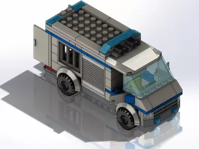 3D model of a LEGO style Police Car 3D model