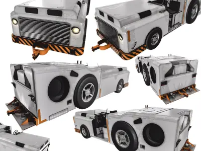Baggage Tractor Low-poly 3D model purchase