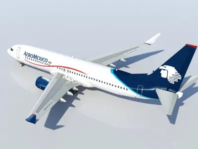 B737-800 Static Lowpoly Includes Blank and Aeromexico Low-poly 3D model