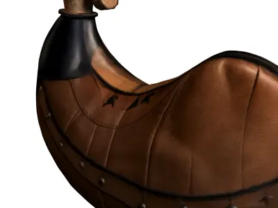 Vintage Leather Powder Horn Low-poly 3D model