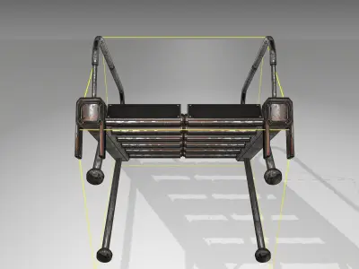 Futuristic Stairs - 17 - Rusty Textures Low-poly 3D model