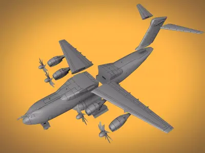 Airbus A400M Atlas Scale 1-144 3D print model