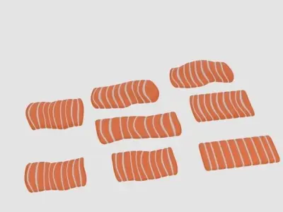  Salmon Pack  Low-poly 3D model