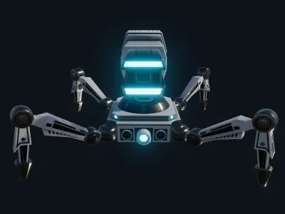 SciFi Turret Gun Insect Low-poly 3D model