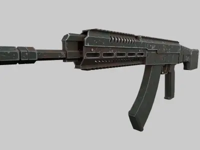 Assault rifle 3D model 3