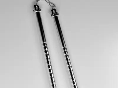 Nunchucks two samurai swords 3D model