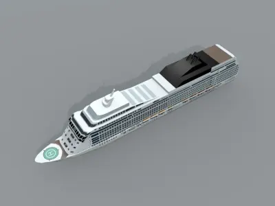 Cruise Ship Boat LOWEST Low-poly 3D model