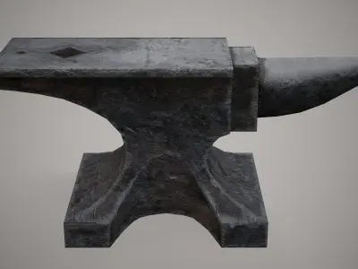 Anvil Low Poly PBR Free low-poly 3D model