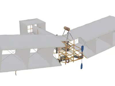 Santos-Dumont 14-bis Low-poly 3D model