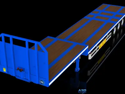 3D Lawrence David Flatbed Semi-Trailer Model 3D model