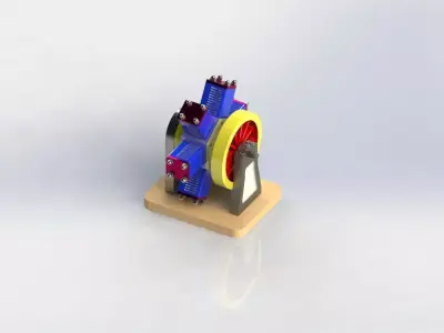 Six Cylinder Radial Engine 3D print model