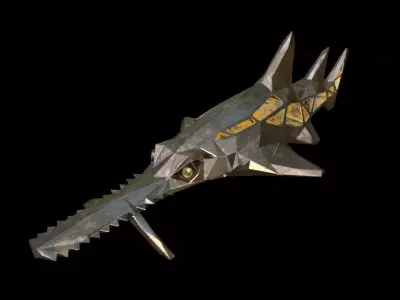 Steampunk Sawshark Low-poly 3D model
