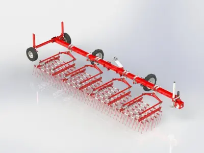 WG 0009 - Flexible tine harrow 3D model
