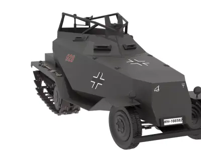 WW2 German Halftrack Sdkfz 250 3D model