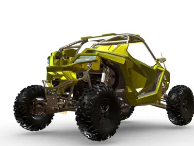 Polaris RZR 4x4  Low-poly 3D model