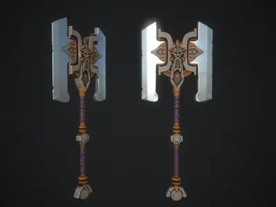 StylizedAxe Low-poly 3D model