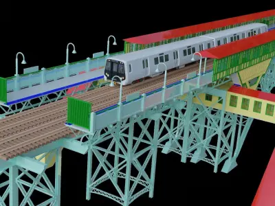 Metro scene 3D model purchase
